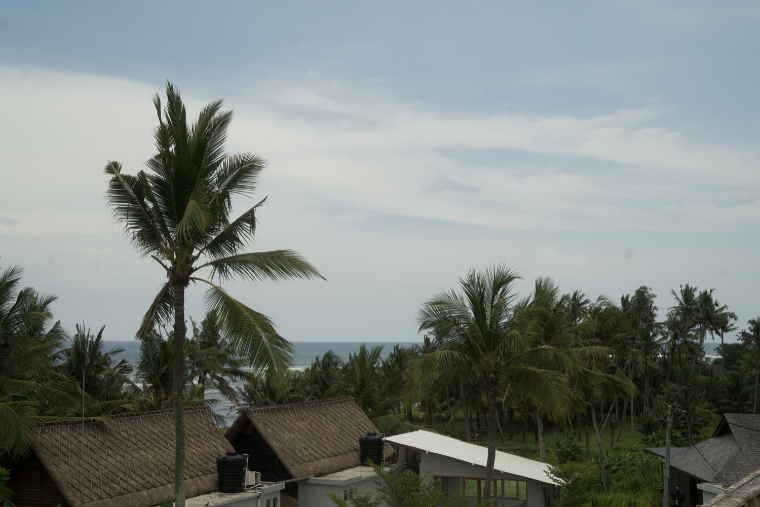 Tropical coastline Seseh Bali near luxury villa