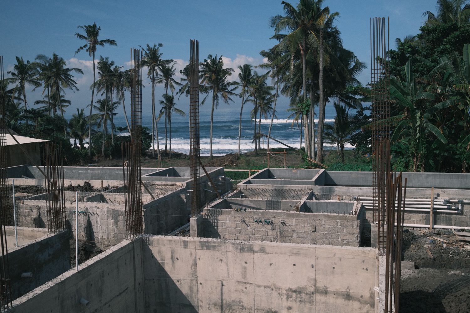 Villa construction progress with ocean in background Seseh Bali