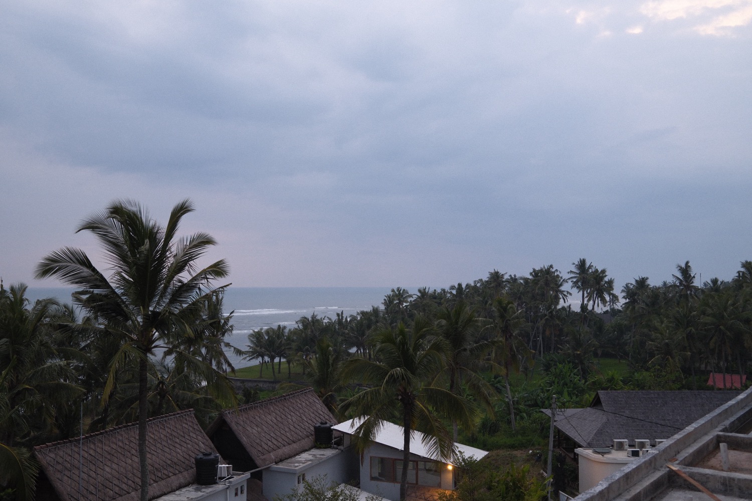 Panoramic ocean view from beachfront villa site Seseh Bali